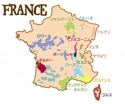 図表 フランスの主なワイン産地